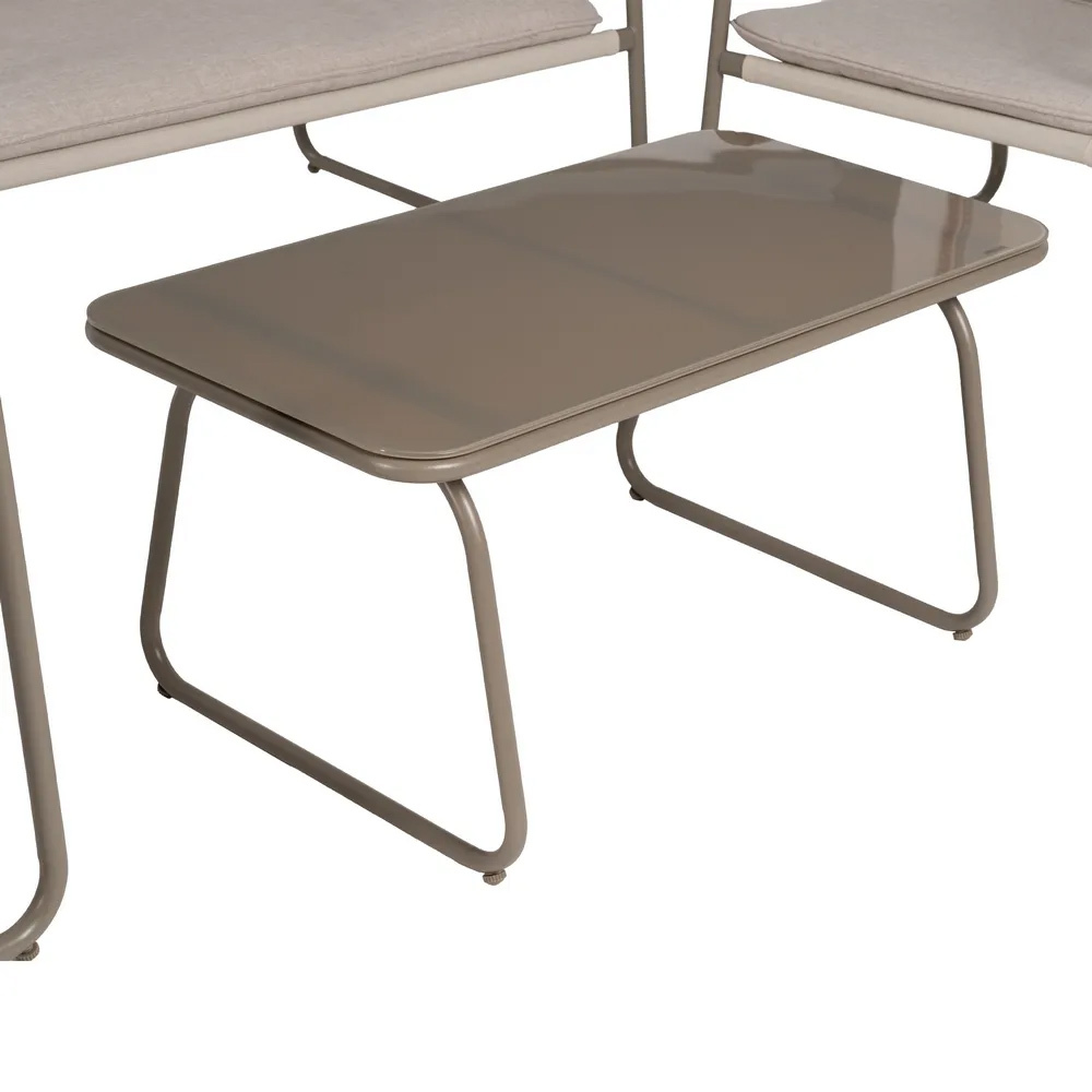 Conjunto Exterior de Acero Beige y Tejido Olefina 