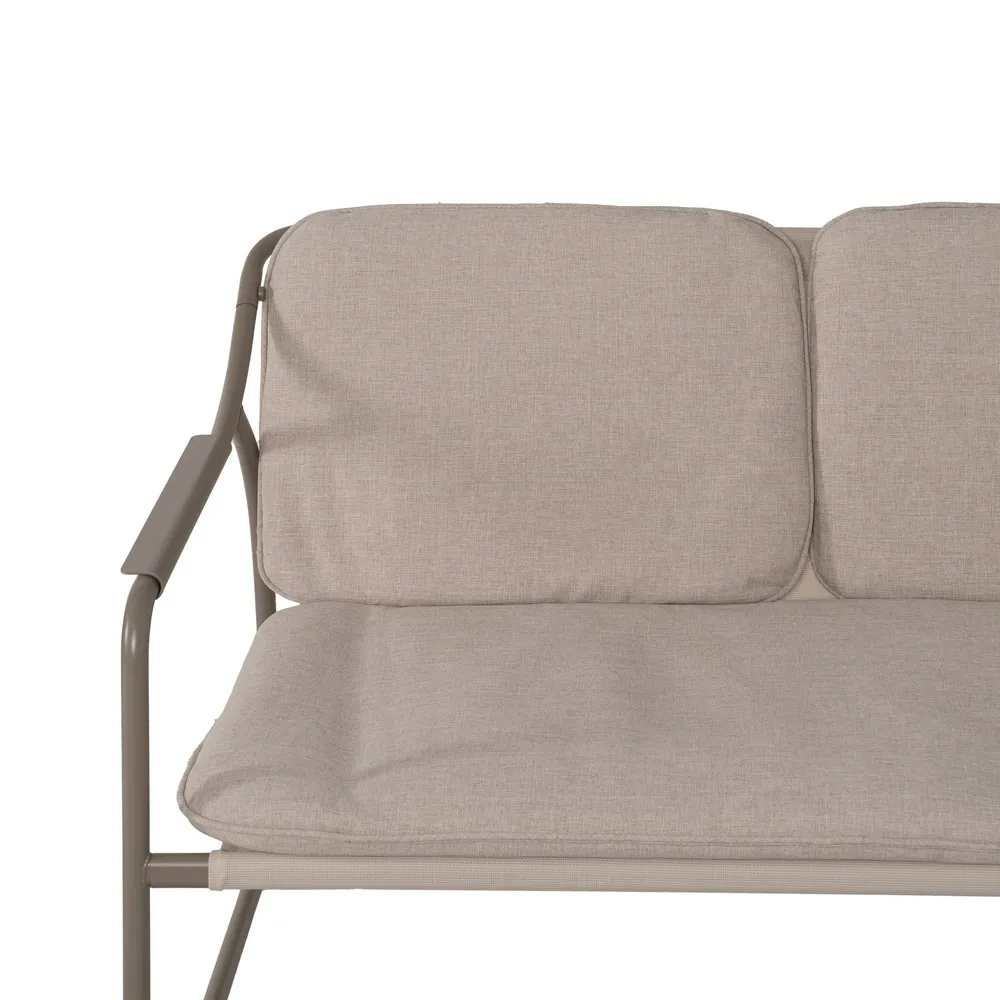 Conjunto Exterior de Acero Beige y Tejido Olefina 