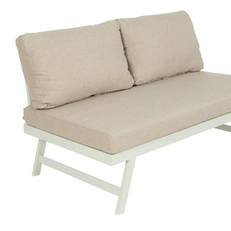 Conjunto Jardín de Aluminio Blanco y Tejido de Olefina Beige