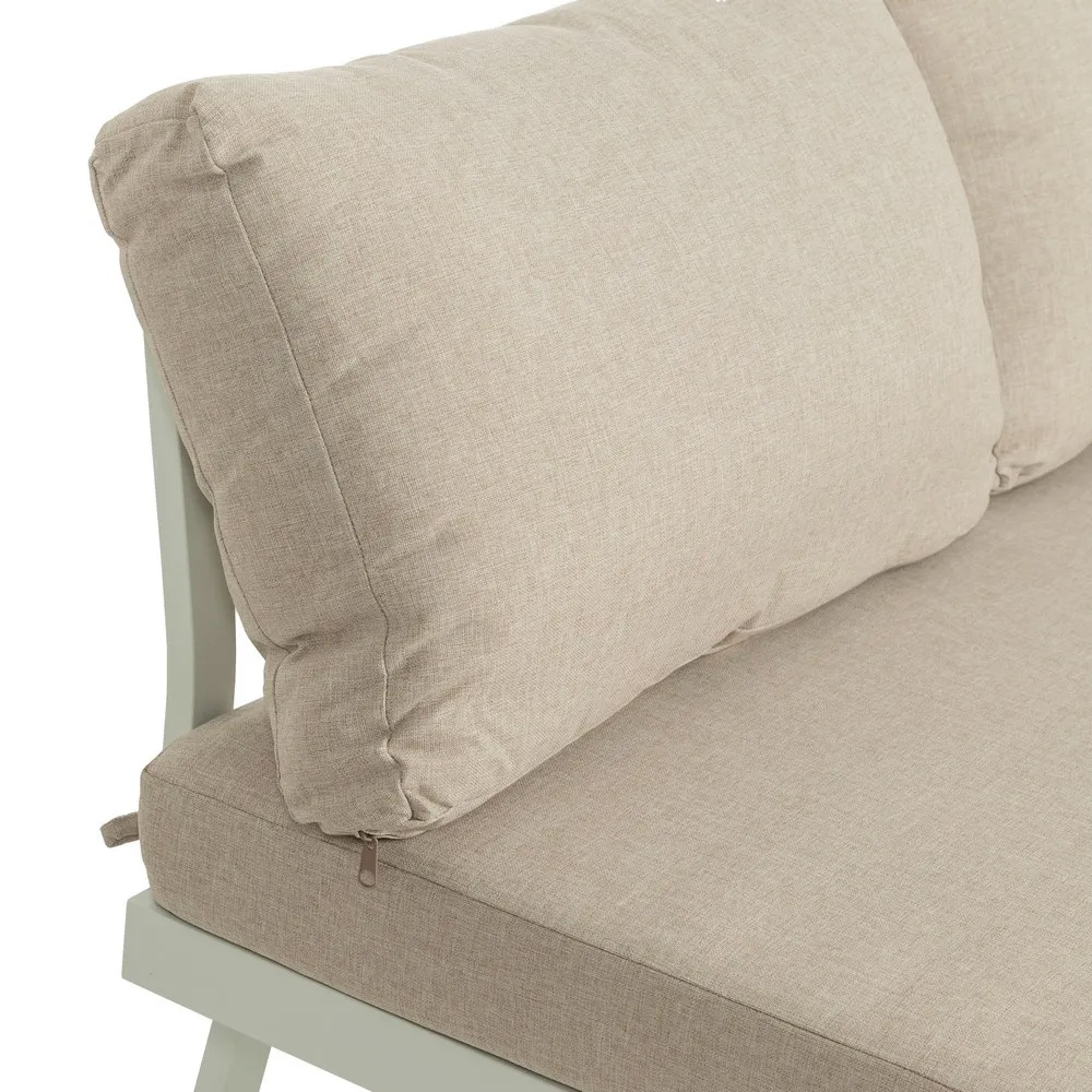 Conjunto Jardín de Aluminio Blanco y Tejido de Olefina Beige