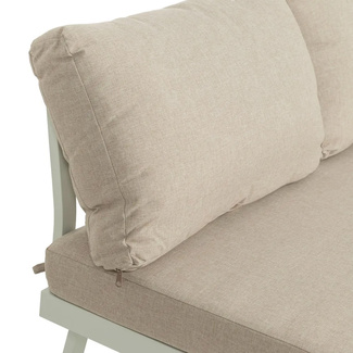 Conjunto Jardín de Aluminio Blanco y Tejido de Olefina Beige