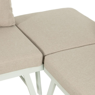 Conjunto Jardín de Aluminio Blanco y Tejido de Olefina Beige