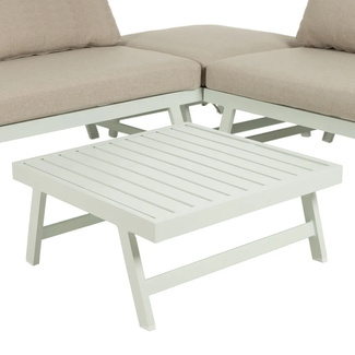 Conjunto Jardín de Aluminio Blanco y Tejido de Olefina Beige