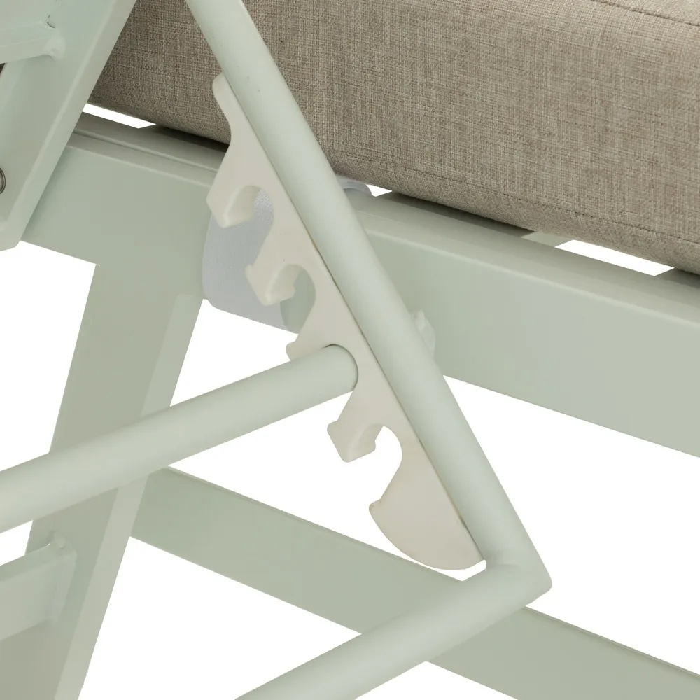Conjunto Jardín de Aluminio Blanco y Tejido de Olefina Beige