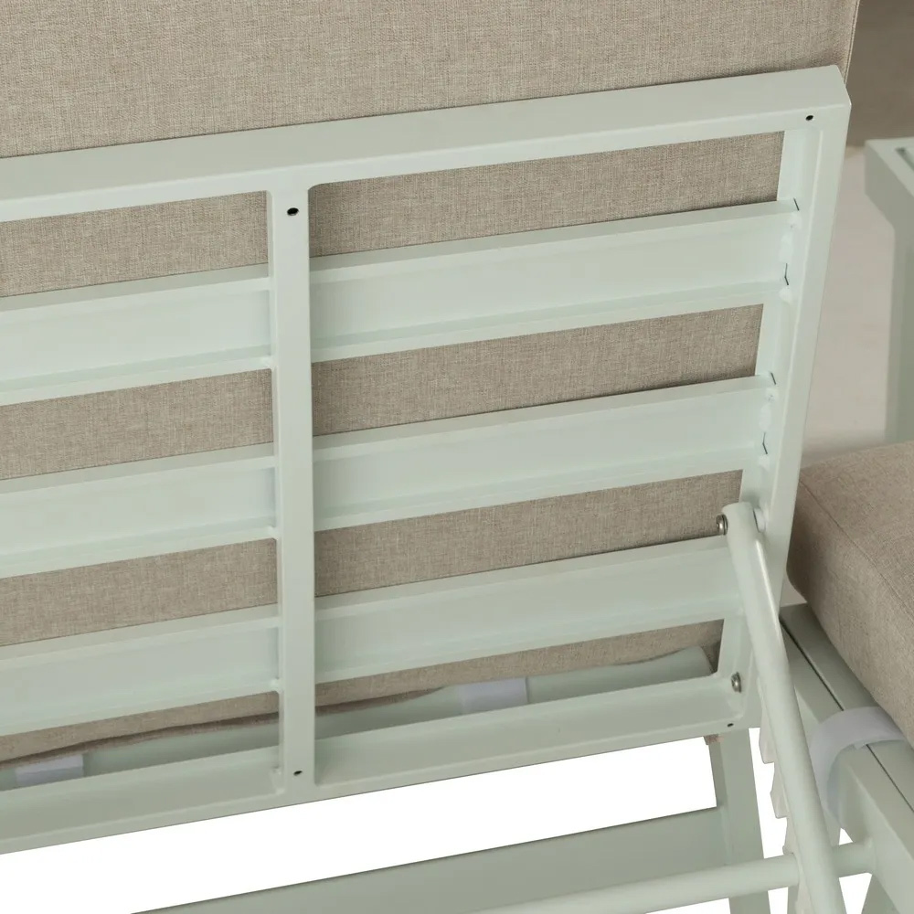 Conjunto Jardín de Aluminio Blanco y Tejido de Olefina Beige