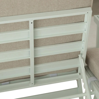 Conjunto Jardín de Aluminio Blanco y Tejido de Olefina Beige