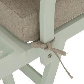 Conjunto Jardín de Aluminio Blanco y Tejido de Olefina Beige