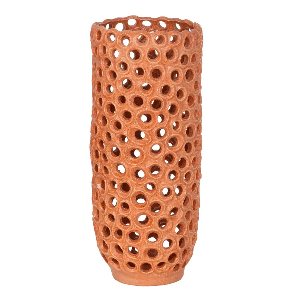 Jarrón de Cerámica Naranja 23,5 x 24 x 54,5 cm 