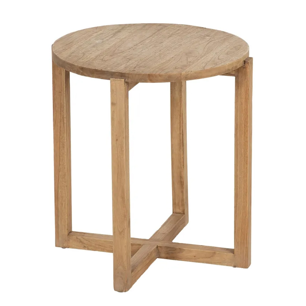 Mesa Auxiliar de Madera de Mindi Natural 40 x 40 x 45 cm   