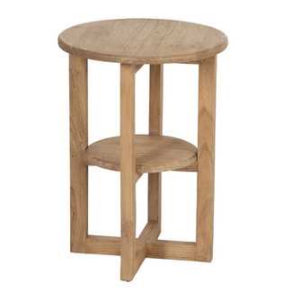 Mesa Auxiliar de Madera Natural 40 x 40 x 55 cm 