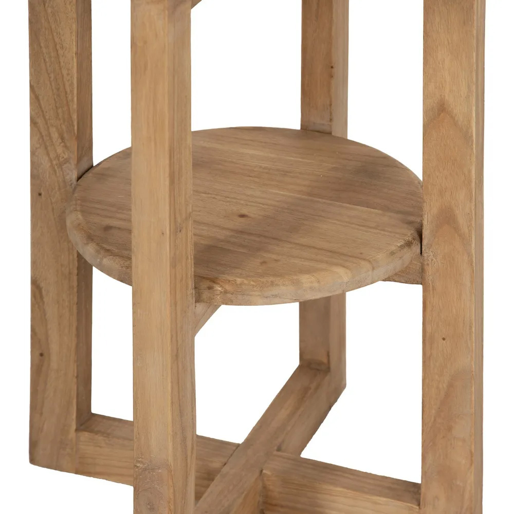 Mesa Auxiliar de Madera Natural 40 x 40 x 55 cm 