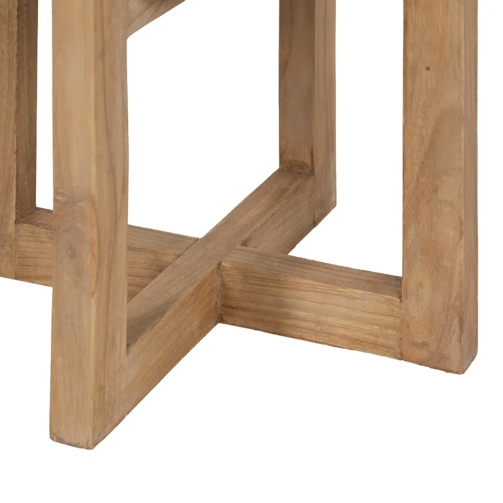 Mesa Auxiliar de Madera Natural 40 x 40 x 55 cm 