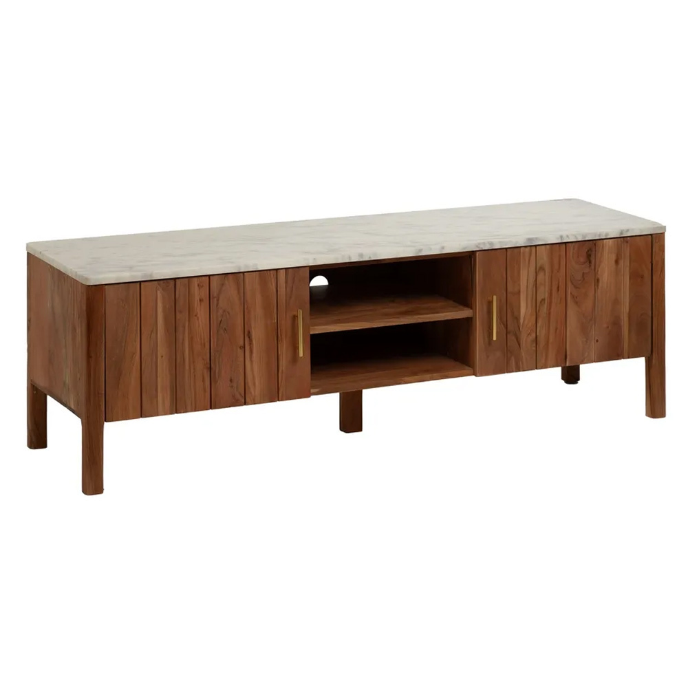 Mueble de Televisión de Madera 2 Puertas 41 x 141 x 45 cm 