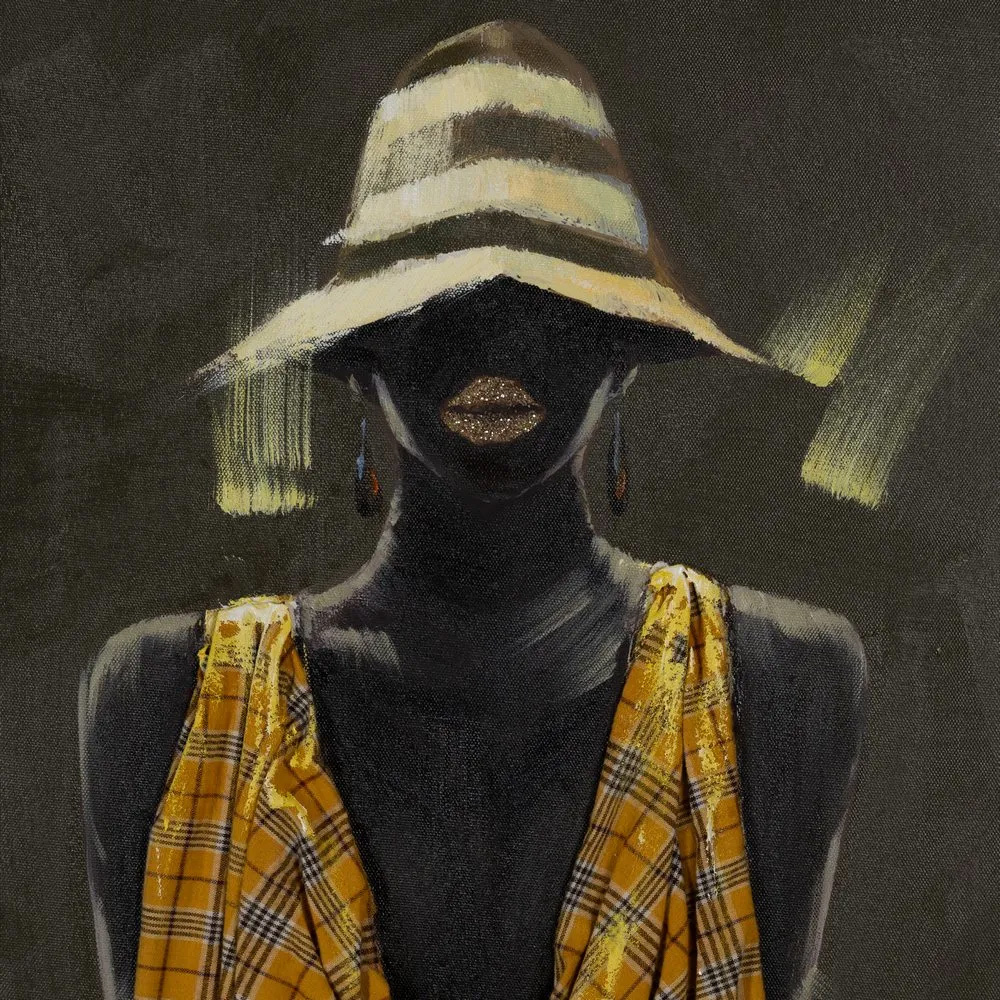 Pintura Africana en Lienzo 3,5 x 90 x 120 cm 