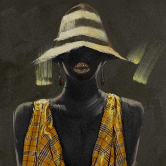 Pintura Africana en Lienzo 3,5 x 90 x 120 cm 