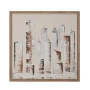 Pintura en Relieve de Edificios 3 x 93 x 93 cm 