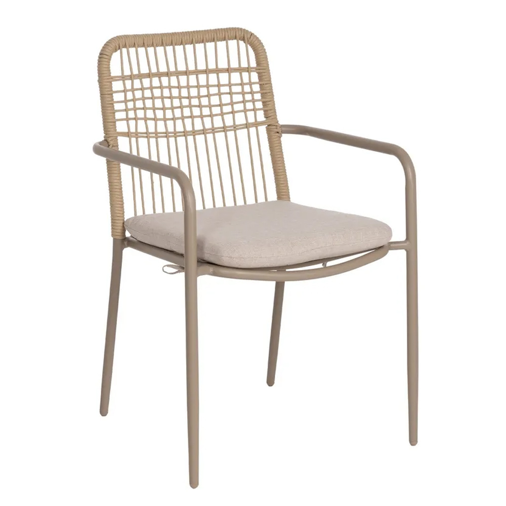 Silla Exterior de Aluminio Taupe 62 x 58 x 85 cm  