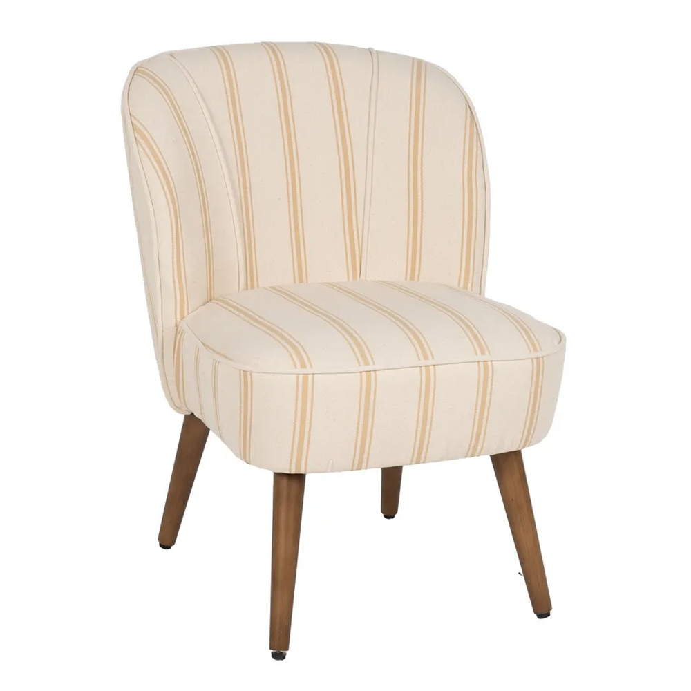 Sillón Vintage Rayas Miel de Madera de Caucho 64 x 54 x 73 cm 
