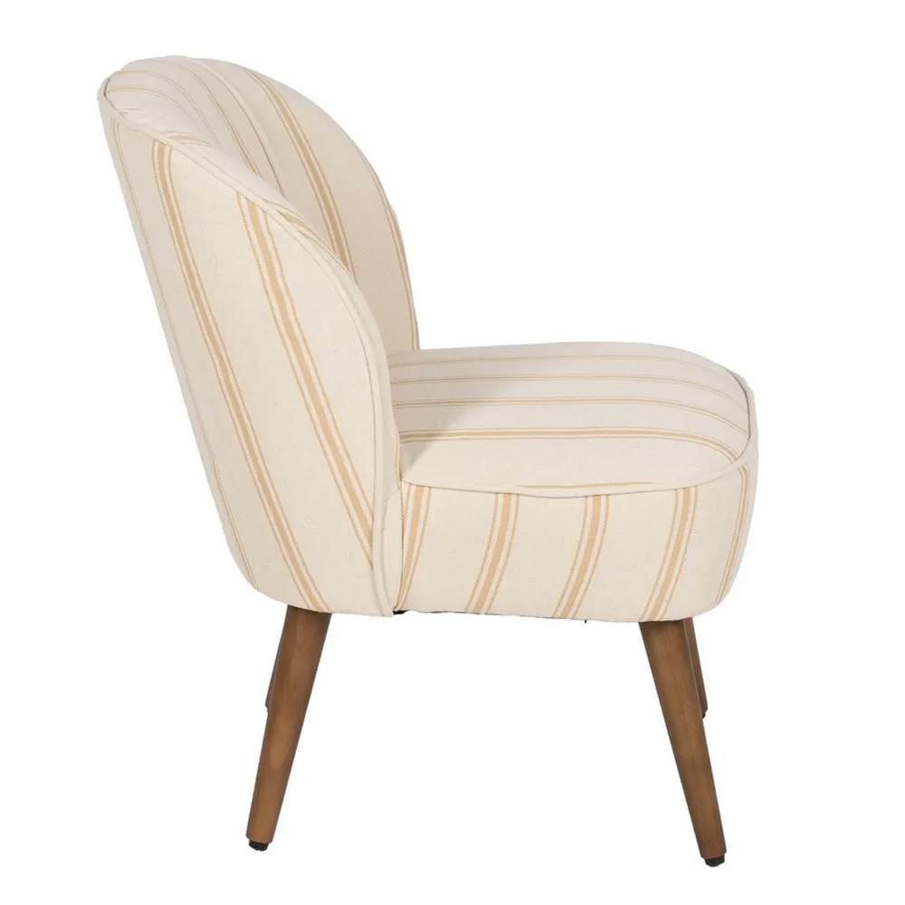 Sillón Rayas Miel de Madera de Caucho 64 x 54 x 73 cm 