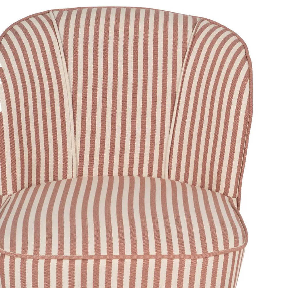 Sillón Rayas Terracota de Madera de Caucho 64 x 54 x 73 cm 