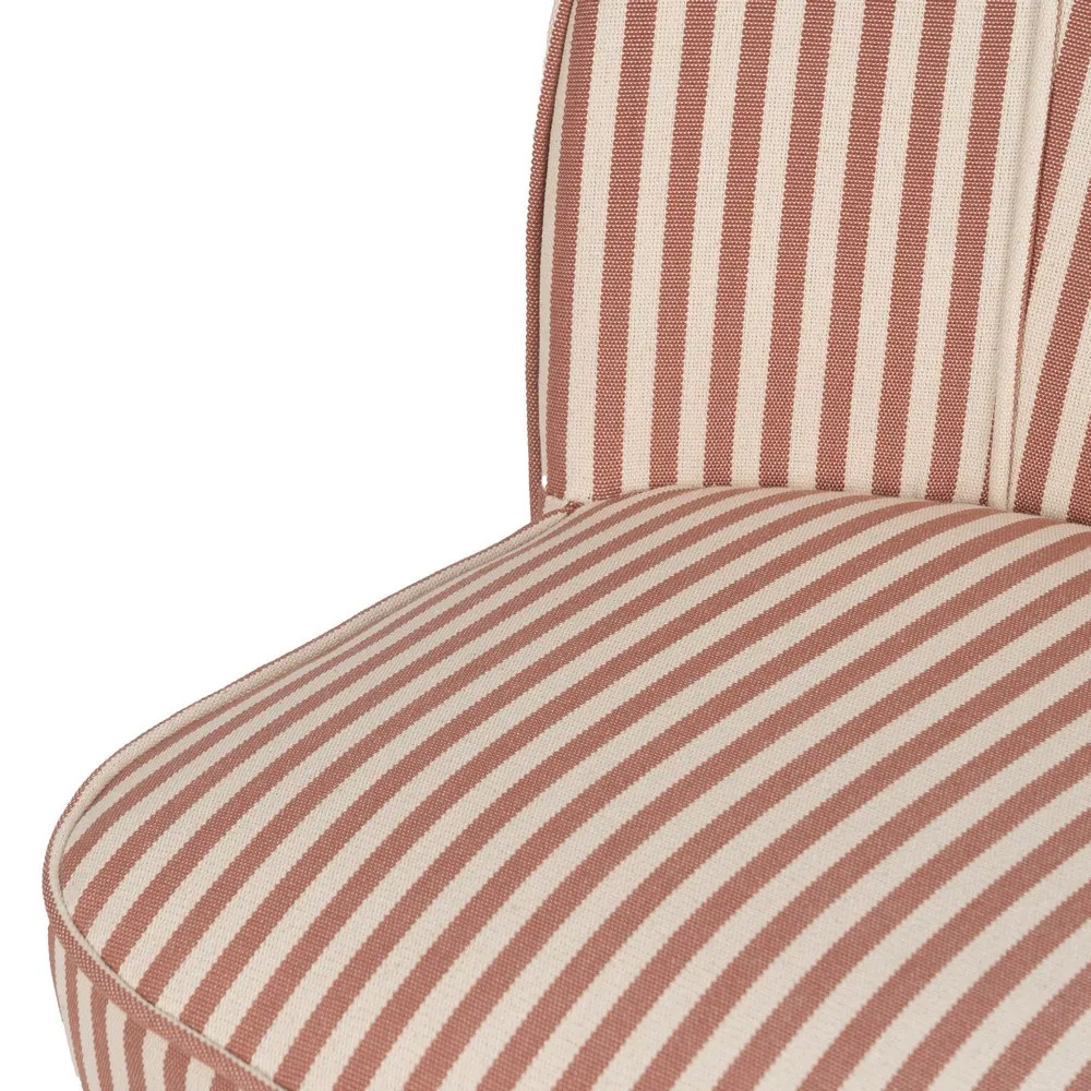 Sillón Rayas Terracota de Madera de Caucho 64 x 54 x 73 cm 