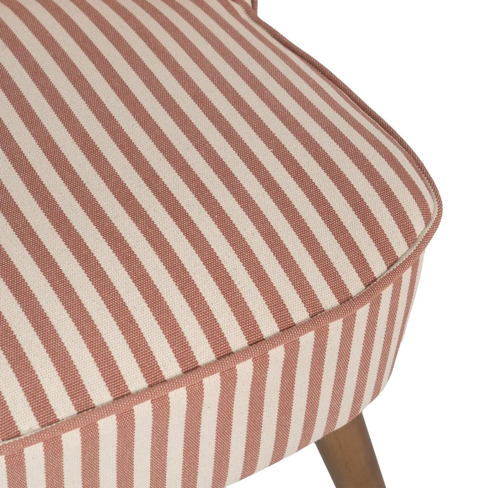 Sillón Rayas Terracota de Madera de Caucho 64 x 54 x 73 cm 