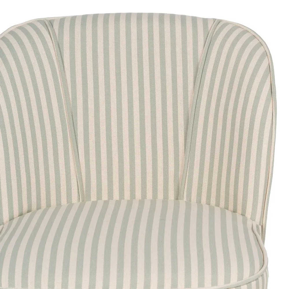 Sillón Rayas Verde de Madera de Caucho 64 x 54 x 73 cm 