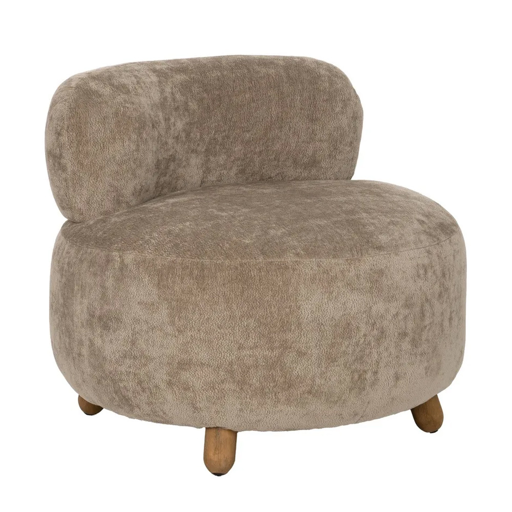 Sillón de Madera de Abedul y Poliéster Taupe 82 x 78 x 71 cm 