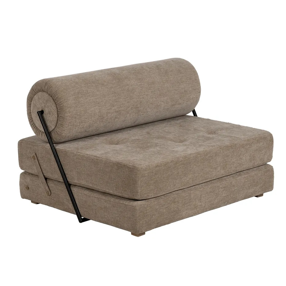 Sofá Cama Tejido de Poliéster Beige 101 x 89 x 71 cm 
