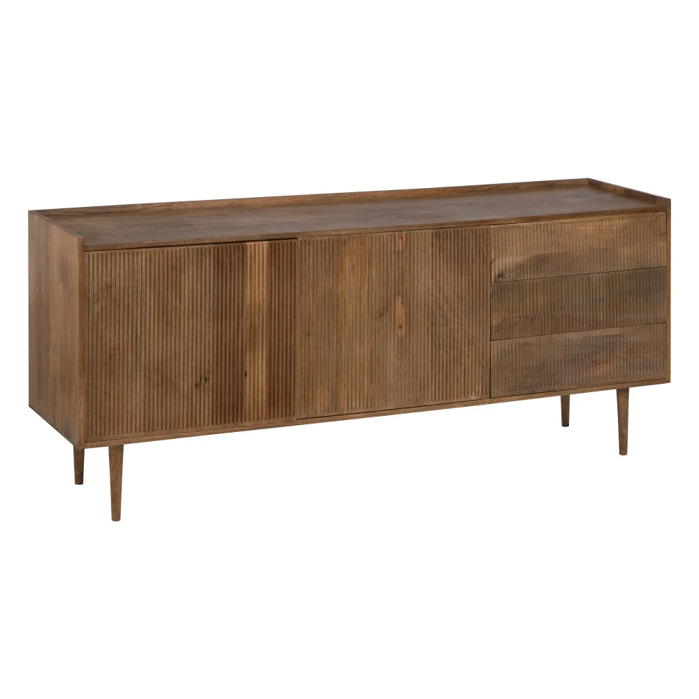 Aparador de Madera Natural 2 Puertas 45 x 174 x 75 cm