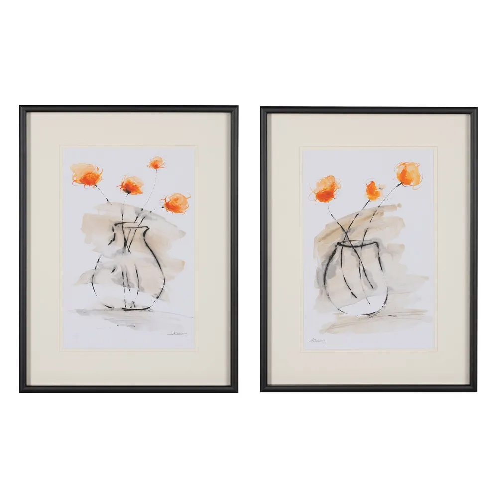 Cuadro Pintura de Madera Jarrón Flores 2 Modelos 4 x 60 x 80 cm  