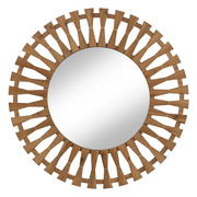 Espejo de Pared de Madera Natural 3 x 100 x 100 cm 