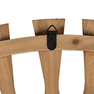 Espejo de Pared de Madera Natural 3 x 100 x 100 cm 
