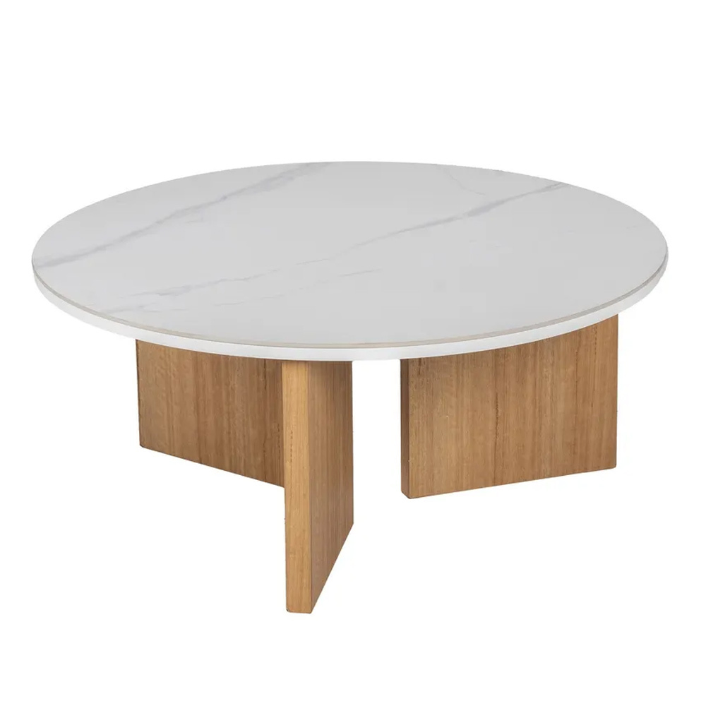 Mesa de Centro Blanco Natural 80 x 80 x 35 cm 