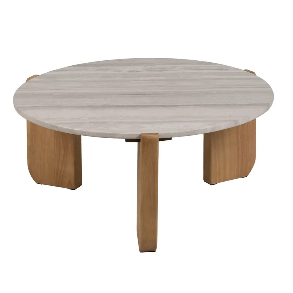 Mesa de Centro Madera Natural Blanco 80 x 83 x 37 cm 