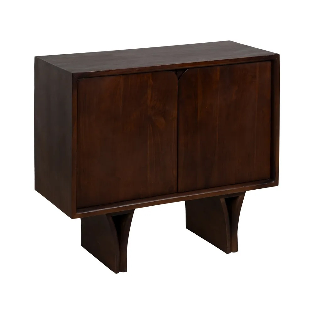 Aparador de Madera de Acacia 2 Puertas 40 x 90 x 80 cm 