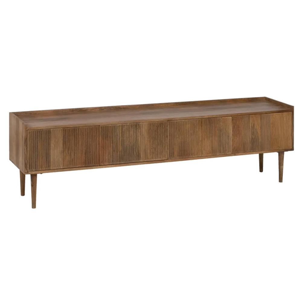 Mueble de Televisión de Madera Natural 4 Puertas 35 x 175 x 50 cm  