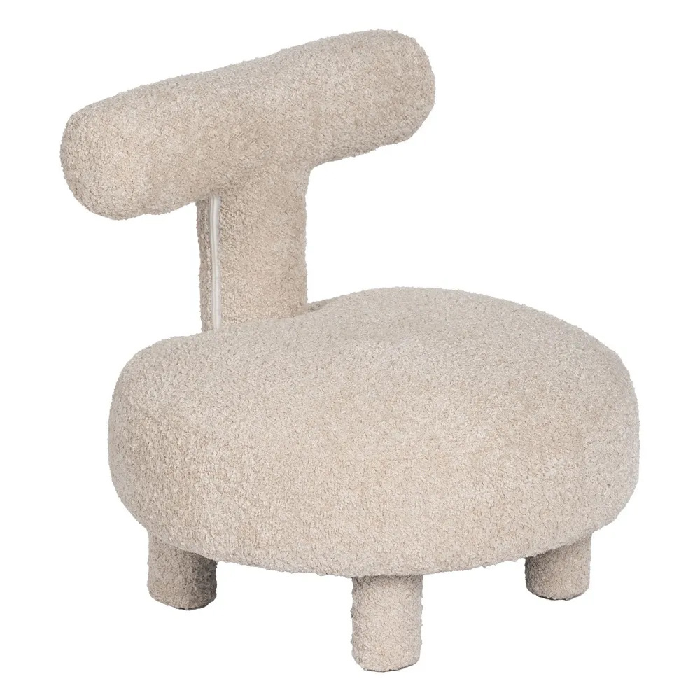 Silla de Diseño de Poliéster Beige 51 x 51 x 49 cm 
