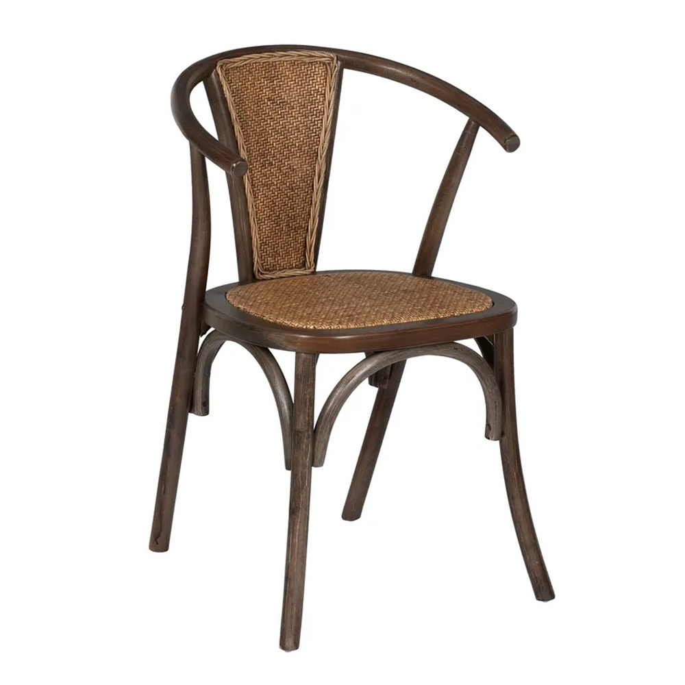 Silla de Madera de Haya y Ratán 50 x 55 x 81 cm  