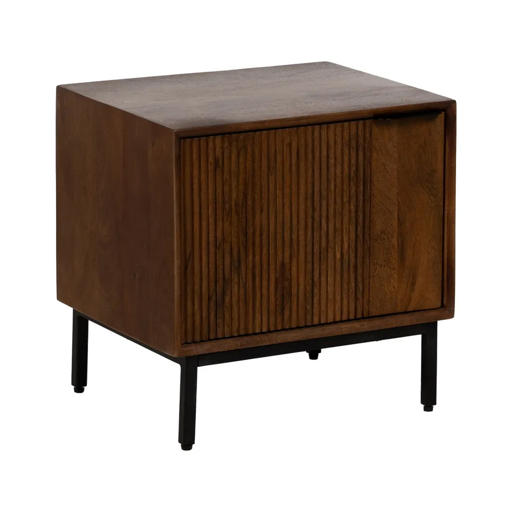 Mesita de Noche de Madera Marrón 1 Puerta 40 x 50 x 50 cm