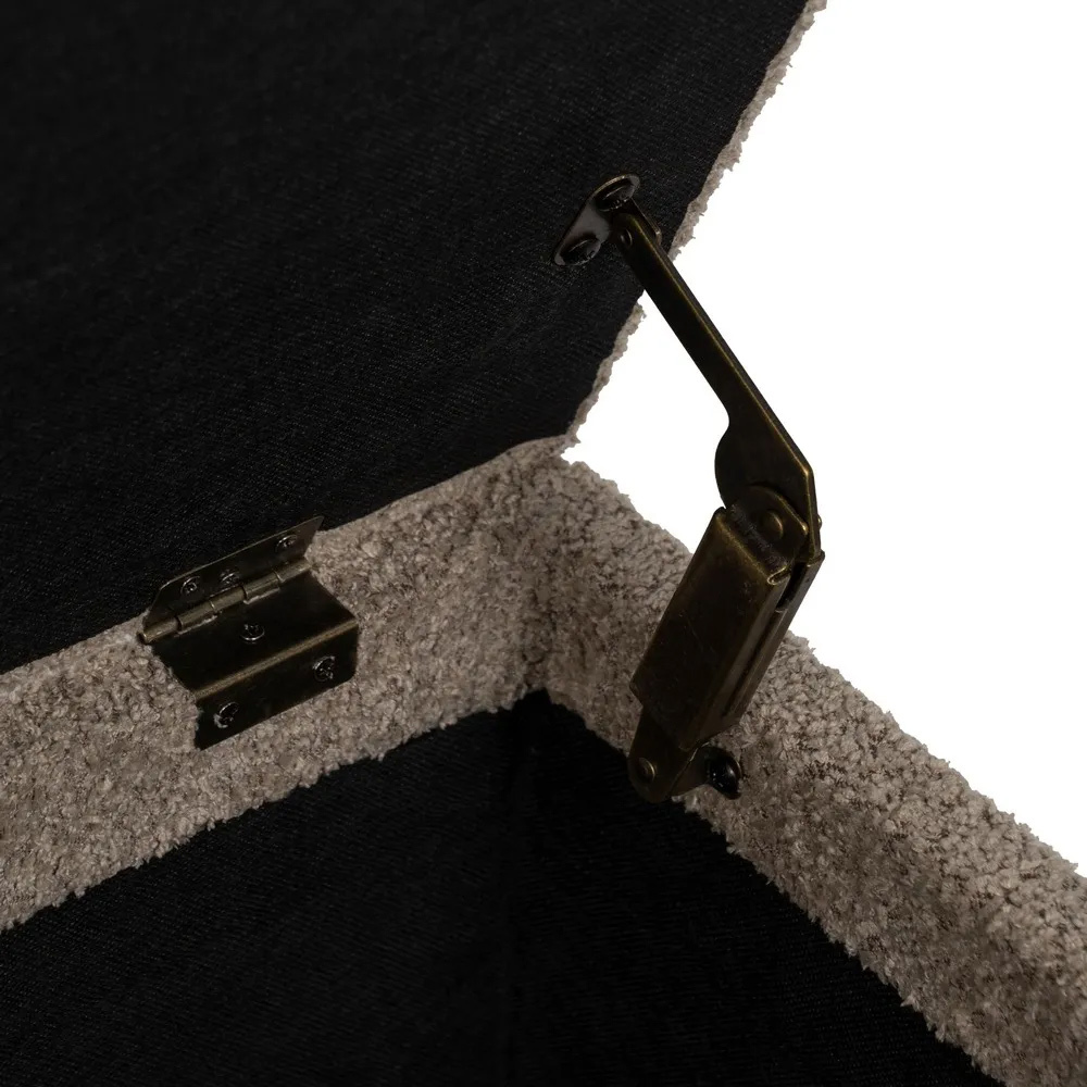Banco Baúl de Poliéster Taupe 42 x 122 x 45 cm 