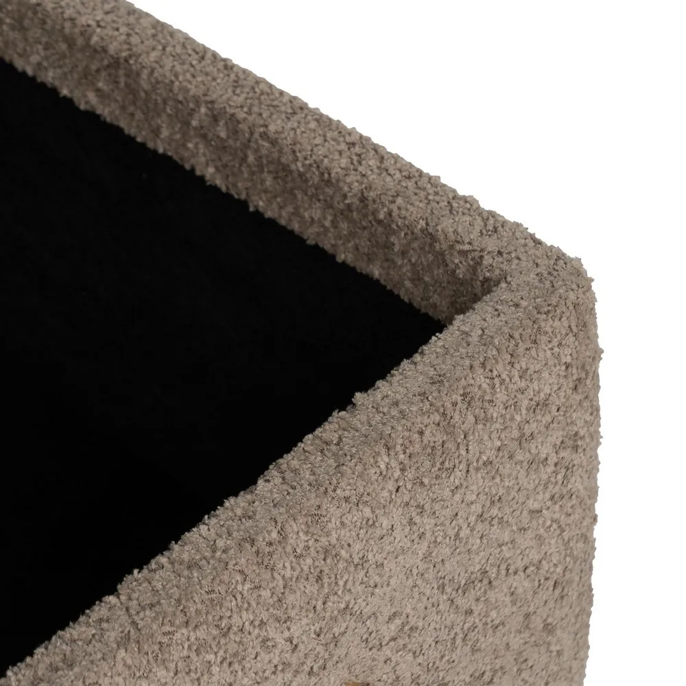 Banco Baúl de Poliéster Taupe 42 x 122 x 45 cm 