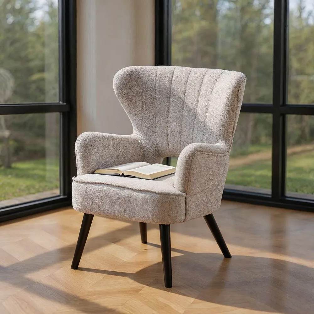 Sillón Jaspeado de Poliéster Crudo 74 x 70 x 90 cm 
