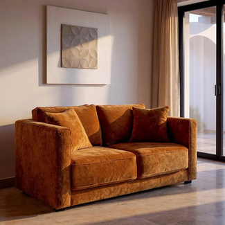 Sofá 2 Plazas Tejido de Poliéster 96 x 165 x 86 cm 