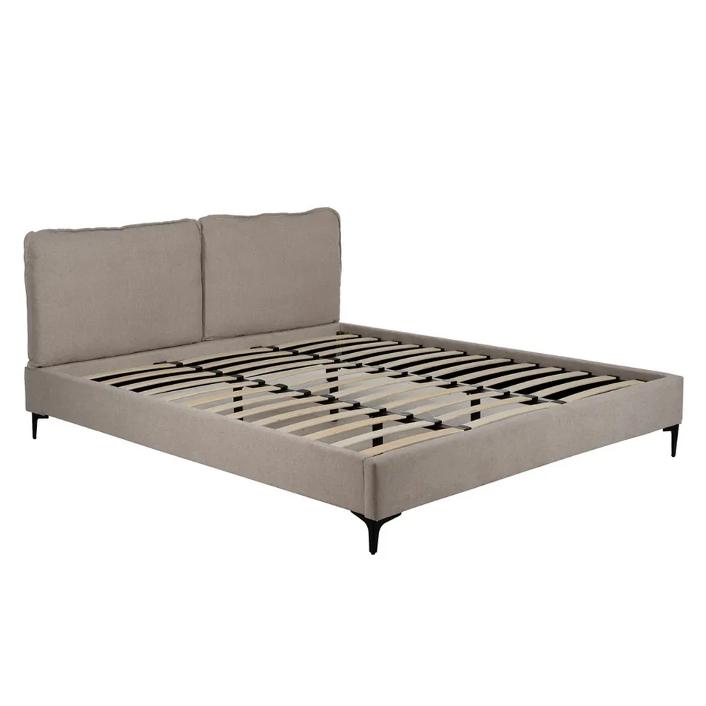 Cama Tejido Mixto Beige 214 x 192 x 95 cm 