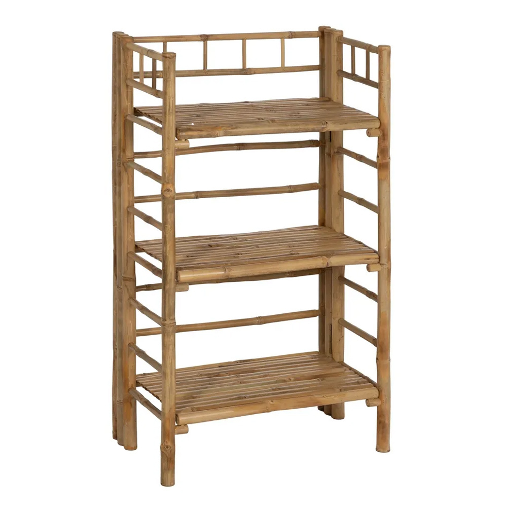 Estantería de Bambú Natural Plegable 3 Baldas 34 x 61 x 104 cm