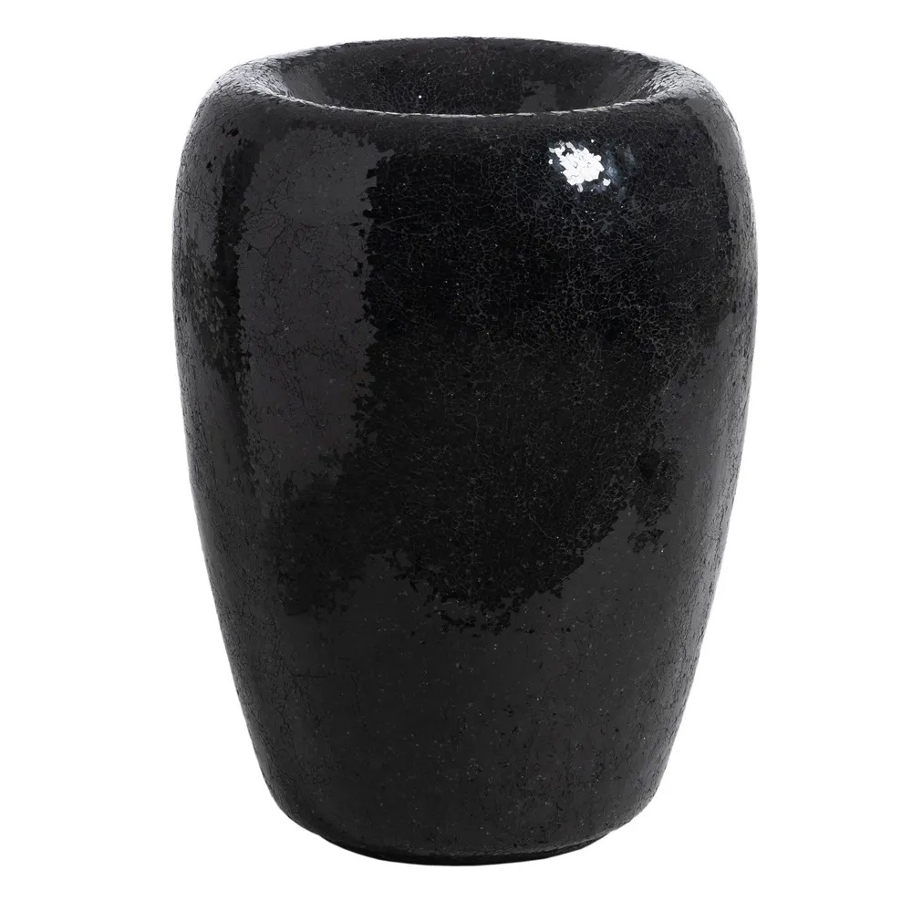 Jarrón de Fibra de Vidrio Negro 46 x 46 x 70,5 cm 