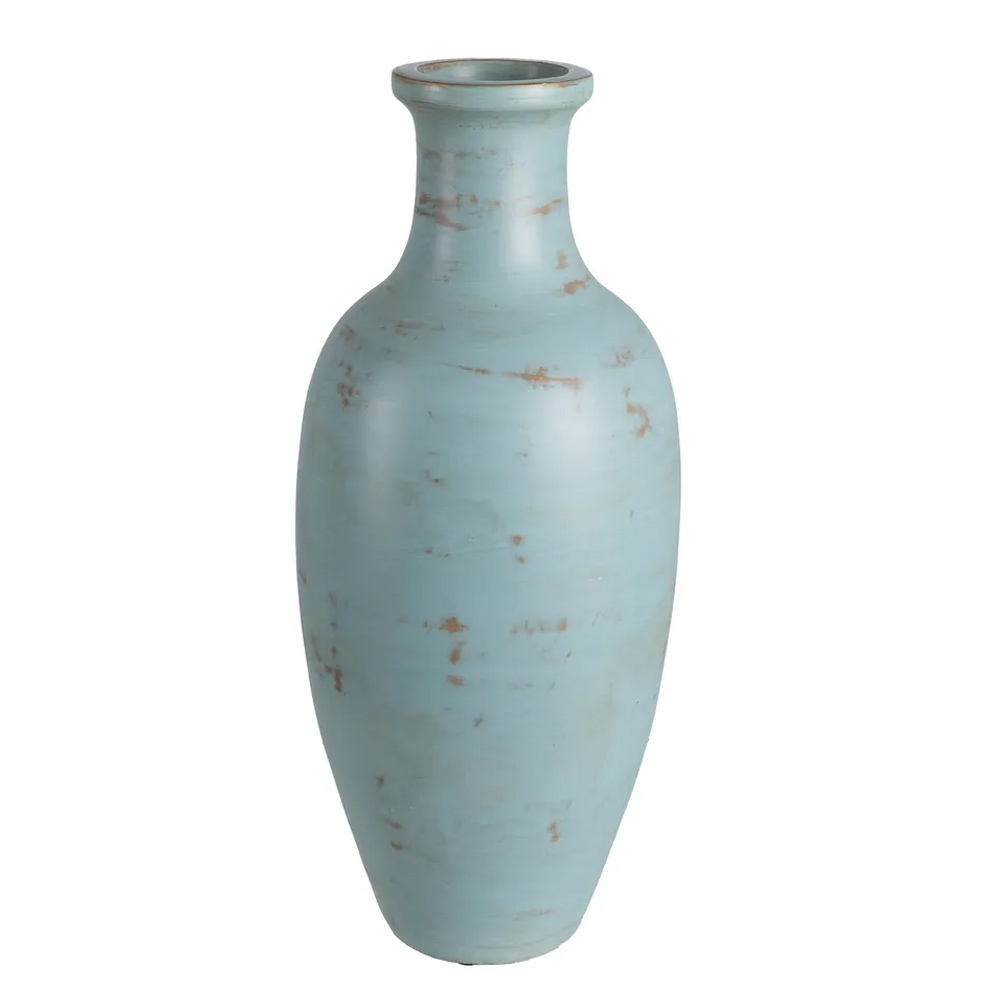 Jarrón de Terracota Turquesa 30 x 28 x 67 cm 