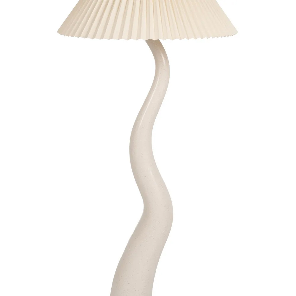 Lámpara de Suelo de Cerámica Crema 52 x 52 x 115 cm 