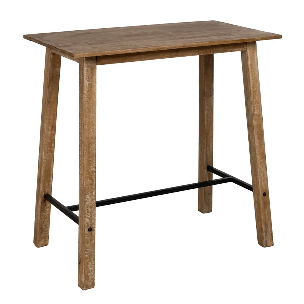 Mesa Alta de Madera de Mango Natural 60 x 110 x 110 cm 